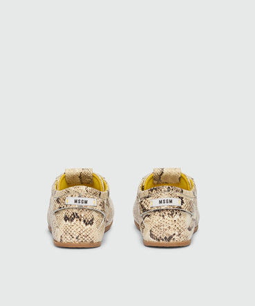 Sneakers super flat con stampa pitonata