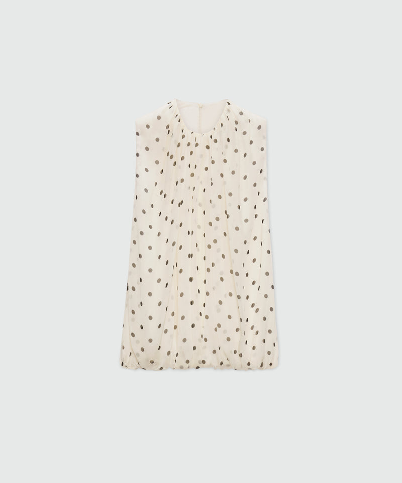 Polka dot chiffon balloon top. 99 Donna 