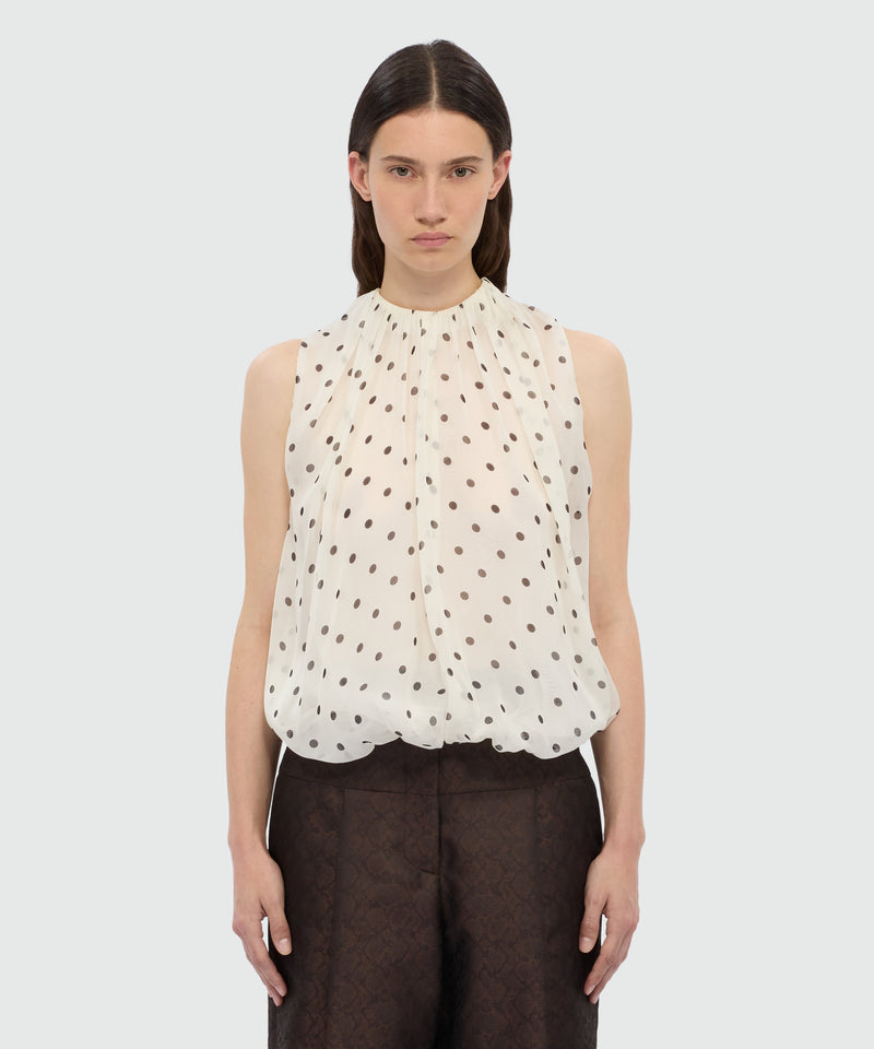 Polka dot chiffon balloon top. 99 Donna 