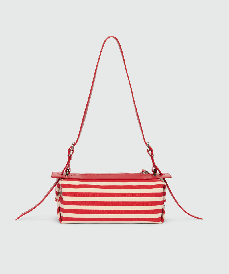 Small bowling bag in striped and polka dot print canvas. 18 Donna 