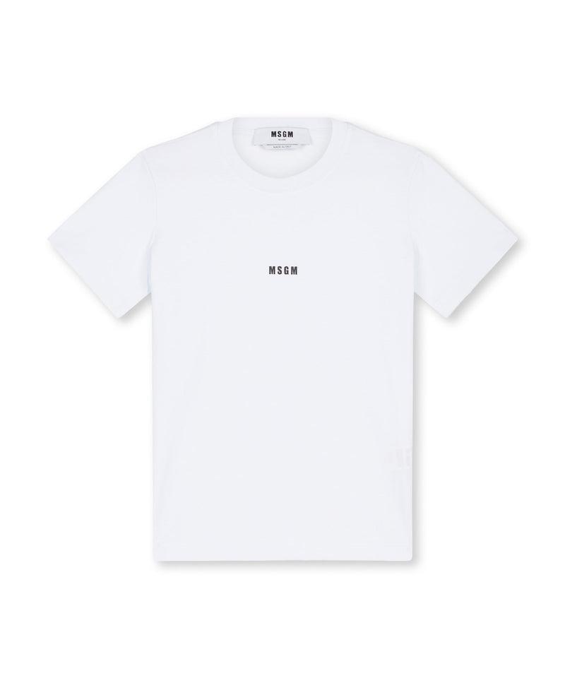 Cotton T-shirt with micro logo WHITE Women 
