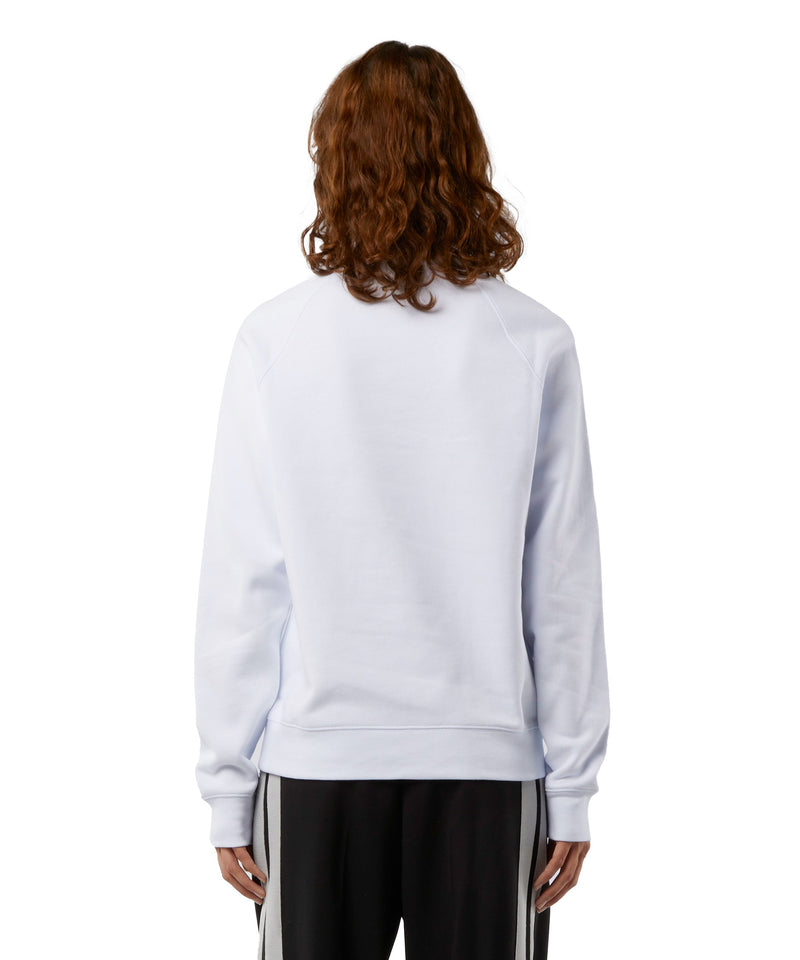 Crew neck cotton sweatshirt with a brushed logo WHITE Women 