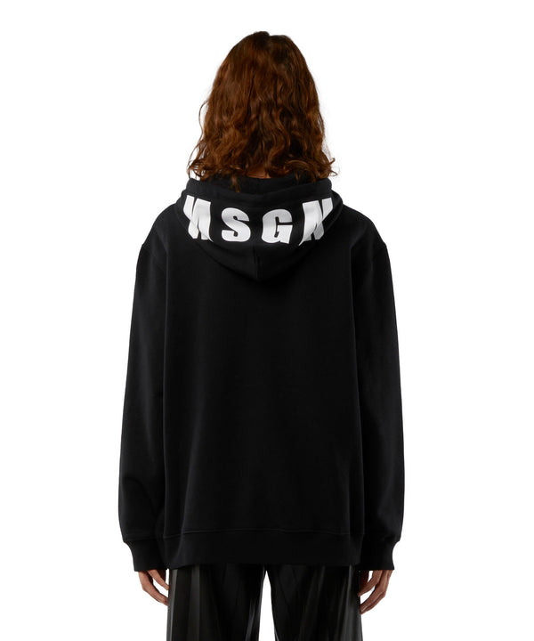 Oversized sweatshirt with a maxi logo print on the hood