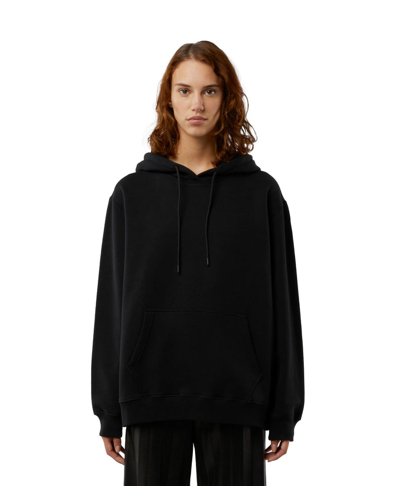 Oversized sweatshirt with a maxi logo print on the hood BLACK Women 