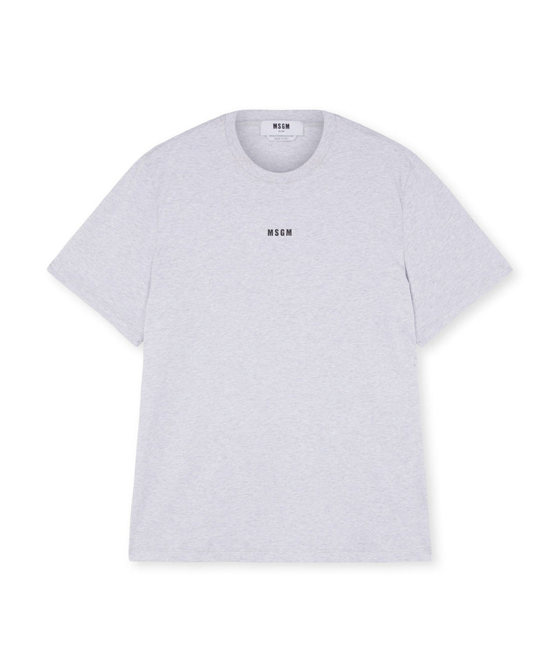 Round neck cotton T-shirt with micro logo GREY Men 