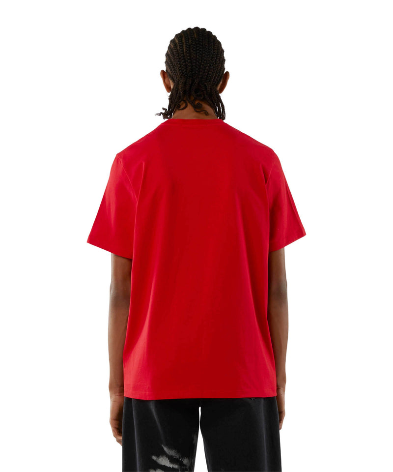 T-shirt in cotone con logo pennellato ROSSO Uomo 