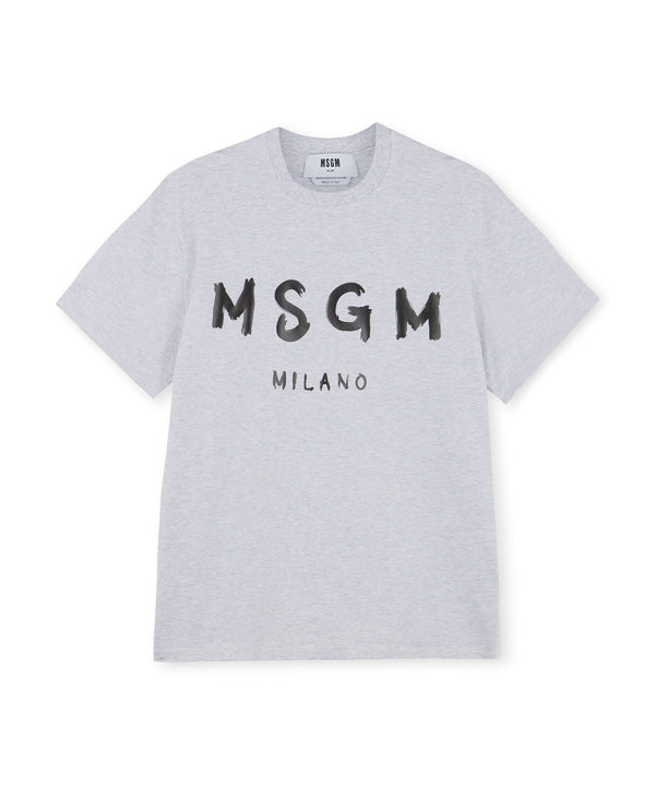 Cotton T-shirt with brushed logo