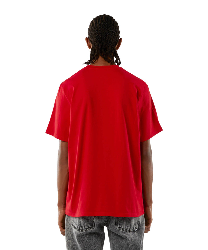 Cotton T-shirt with box logo RED Men 