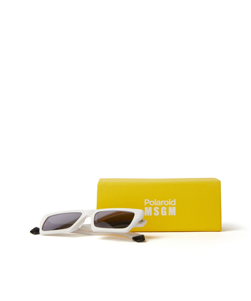 Occhiali da sole a specchio in acetato Polaroid per MSGM BIANCO Unisex 