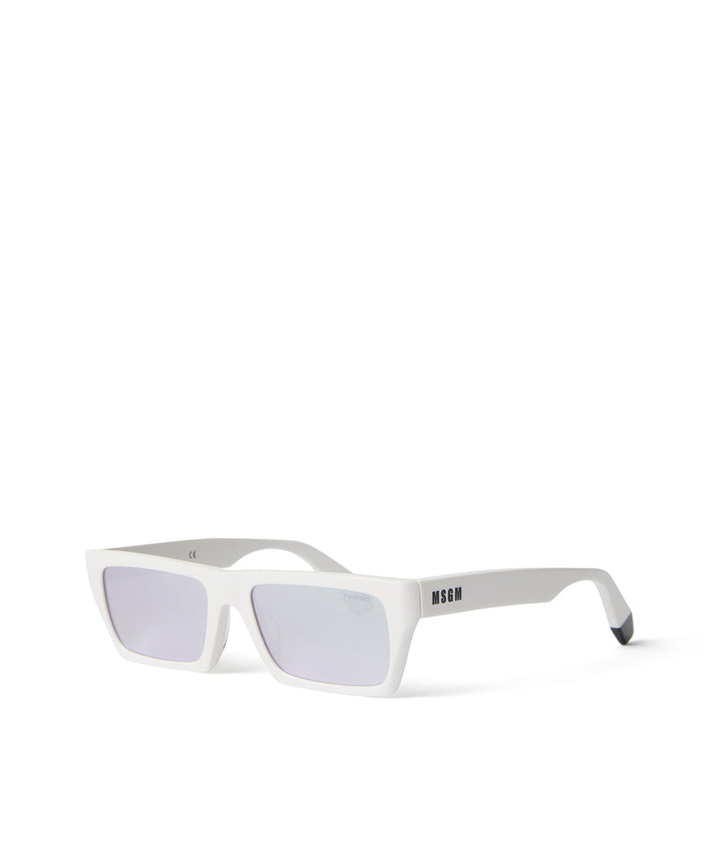 Mirrored sunglasses in Polaroid acetate for MSGM WHITE Unisex 