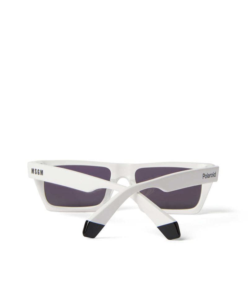 Mirrored sunglasses in Polaroid acetate for MSGM WHITE Unisex 