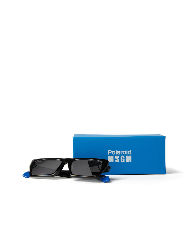 Mirrored sunglasses in Polaroid acetate for MSGM BLACK Unisex 