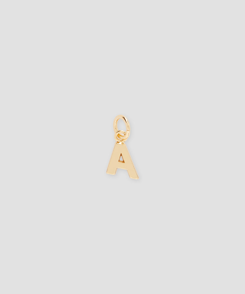 Brass letter A charm GOLD Unisex 