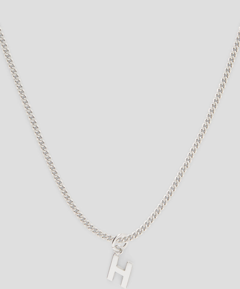 Ciondolo lettera H in ottone ARGENTO Unisex 