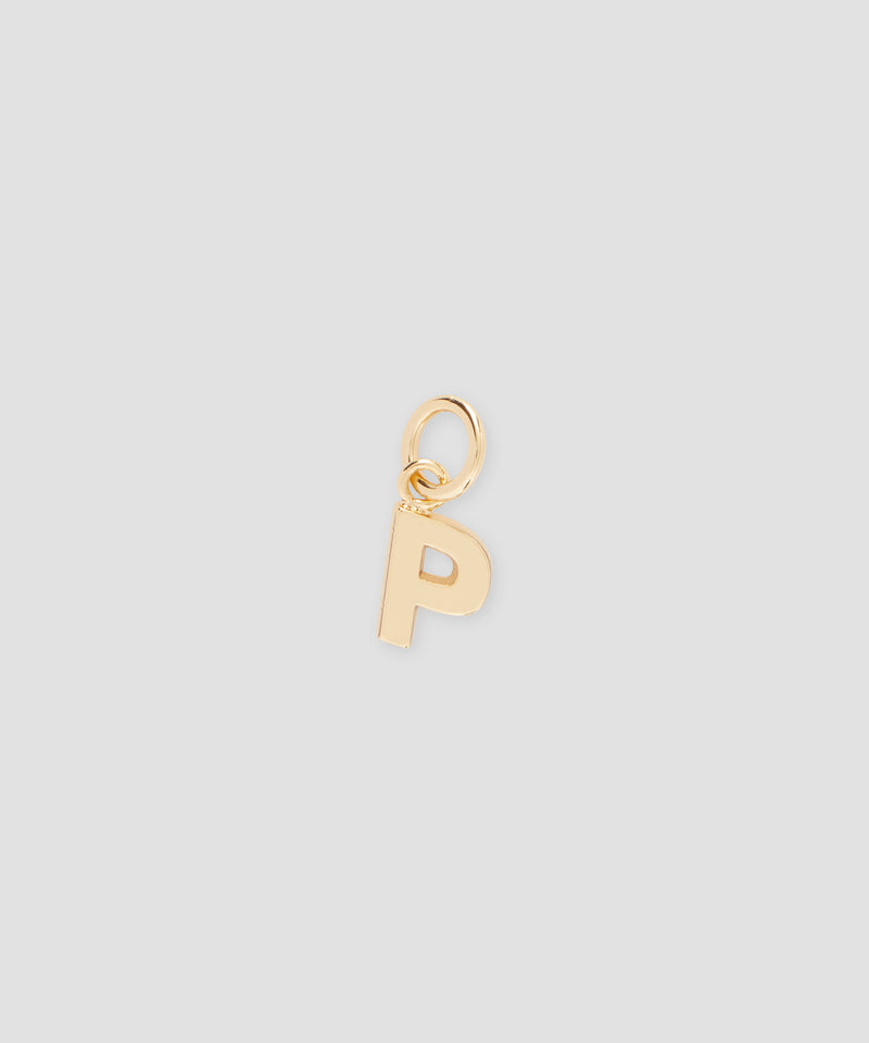 Brass letter P charm GOLD Unisex 