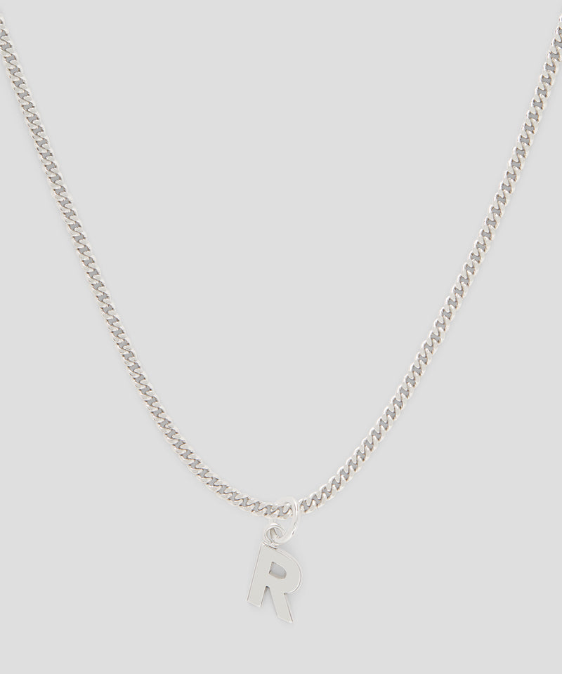 Ciondolo lettera R in ottone ARGENTO Unisex 