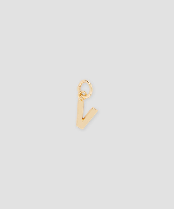 Brass letter V charm