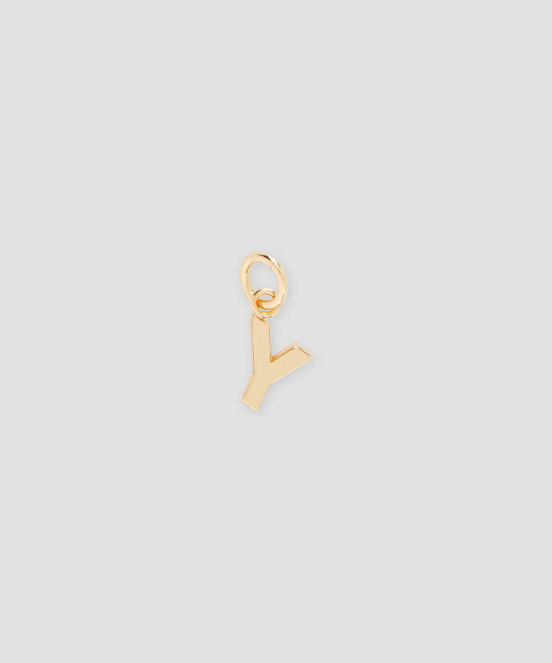 Brass letter Y charm GOLD Unisex 