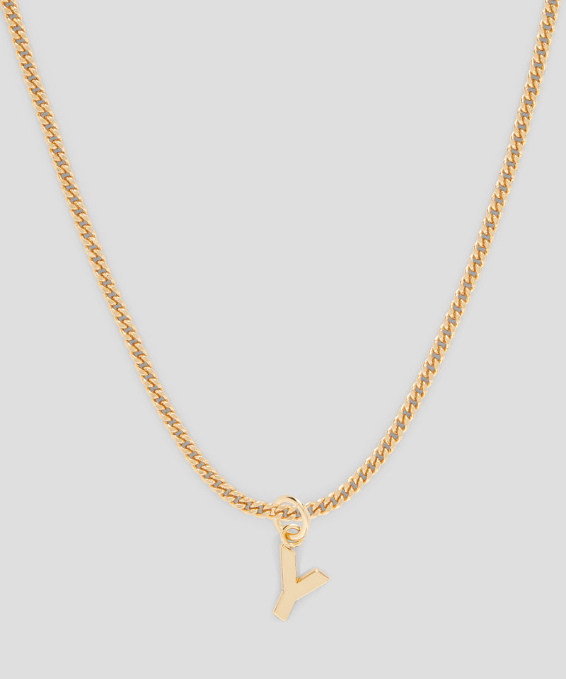 Brass letter Y charm GOLD Unisex 