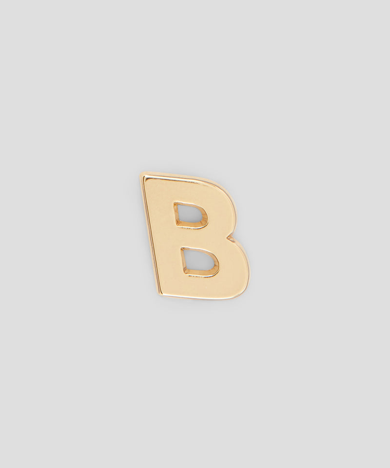 Single brass B charm GOLD Unisex 