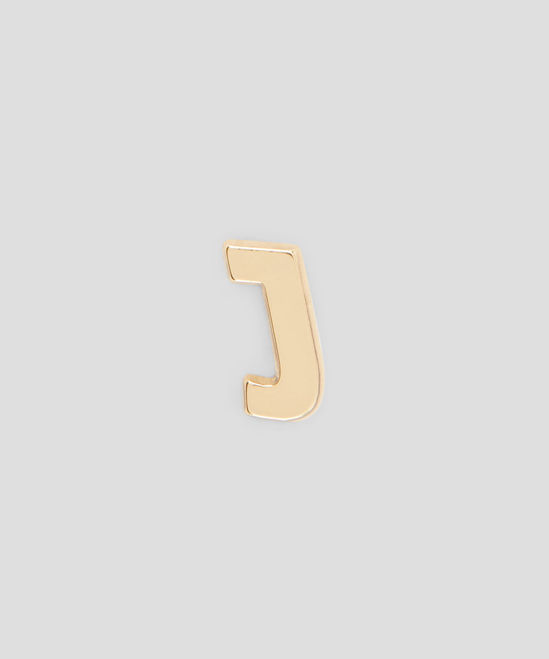 Single brass J charm GOLD Unisex 