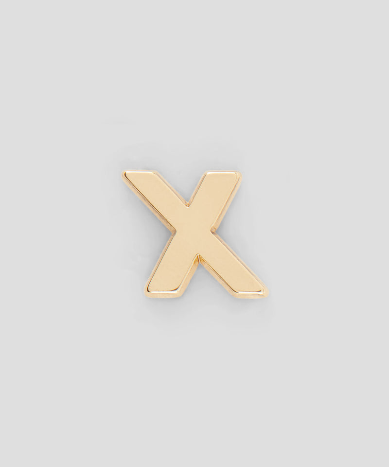 Single brass X charm GOLD Unisex 