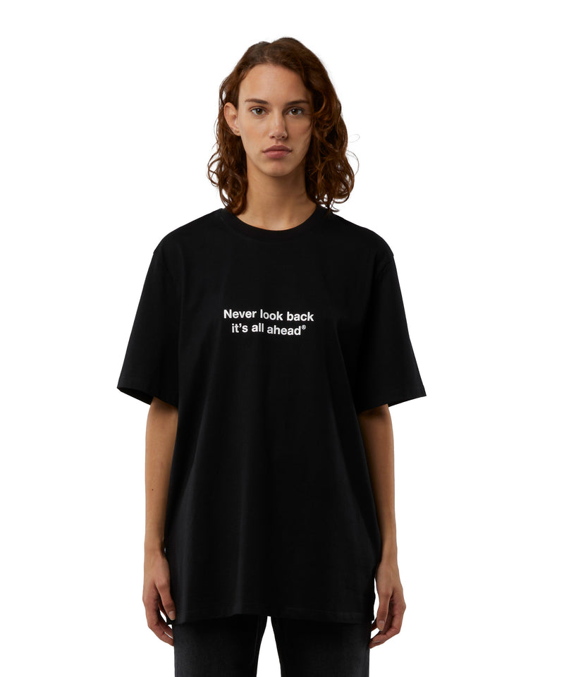 T-shirt quote "Never look back it's all ahead" BLACK Unisex 