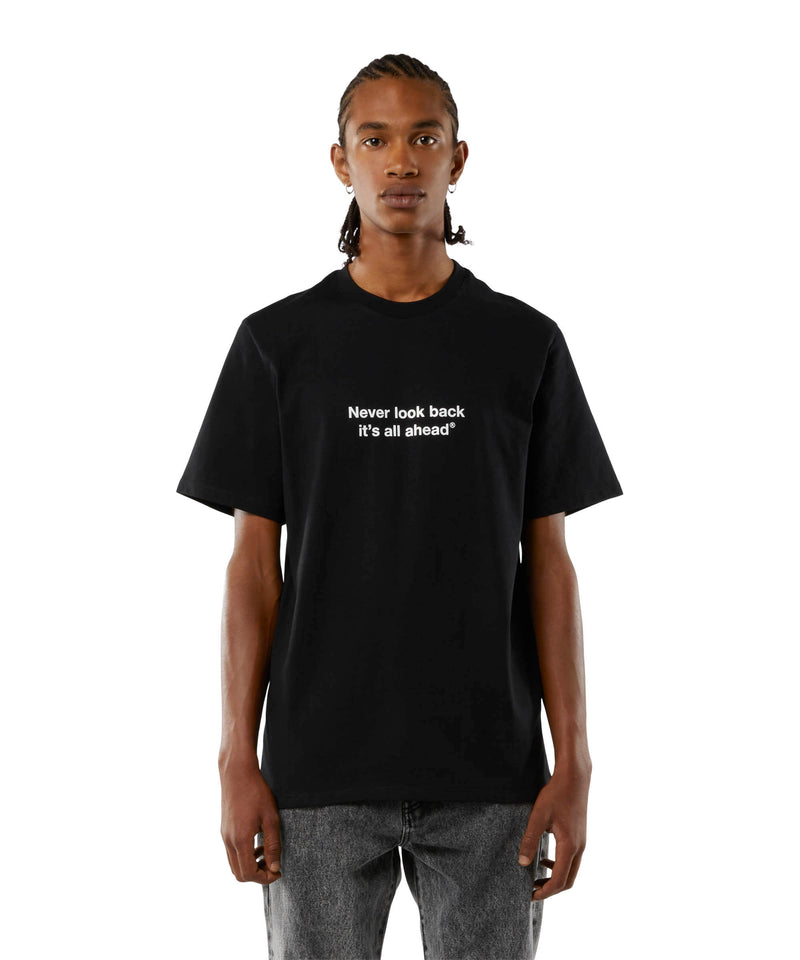 T-shirt quote "Never look back it's all ahead" BLACK Unisex 