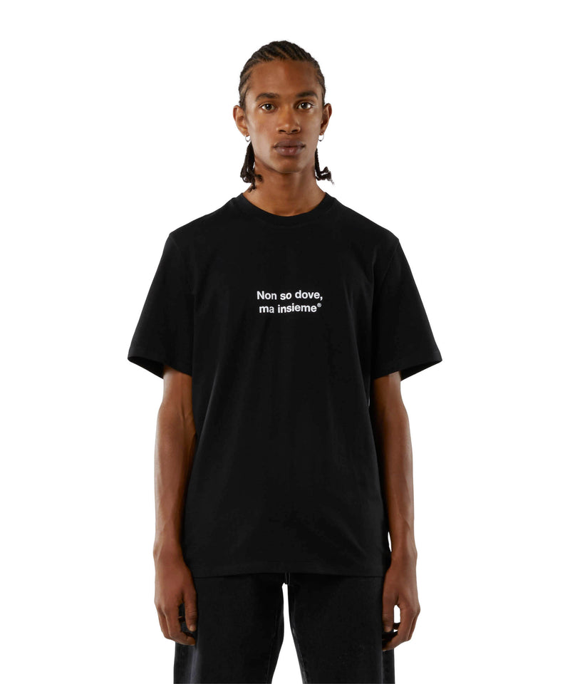 T-shirt quote "Non so dove, ma insieme" BLACK Unisex 