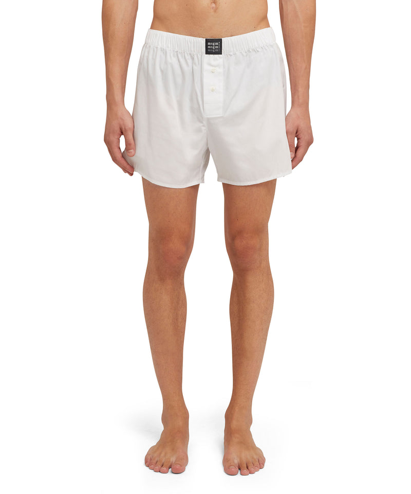 Cotton boxer with a classic line WHITE Unisex 