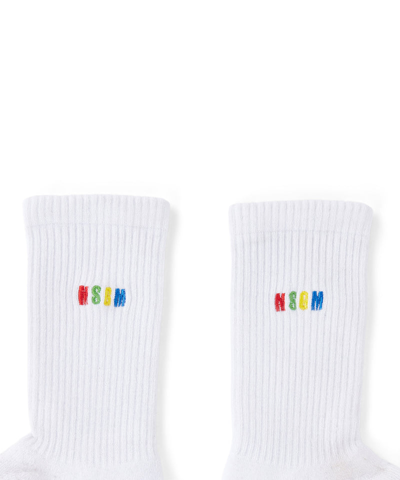 Socks with small MSGN "Rainbow" logo WHITE Men 