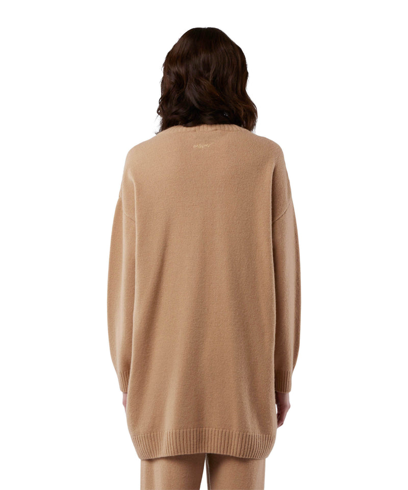 Plain cashmere jumper with V-neck BEIGE Women 