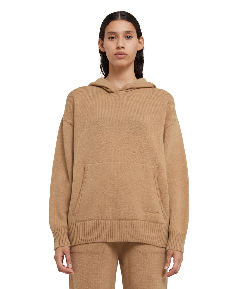 Wool and cashmere jumper with hood BEIGE Women 