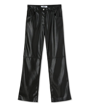 Straight leg trousers in eco leather