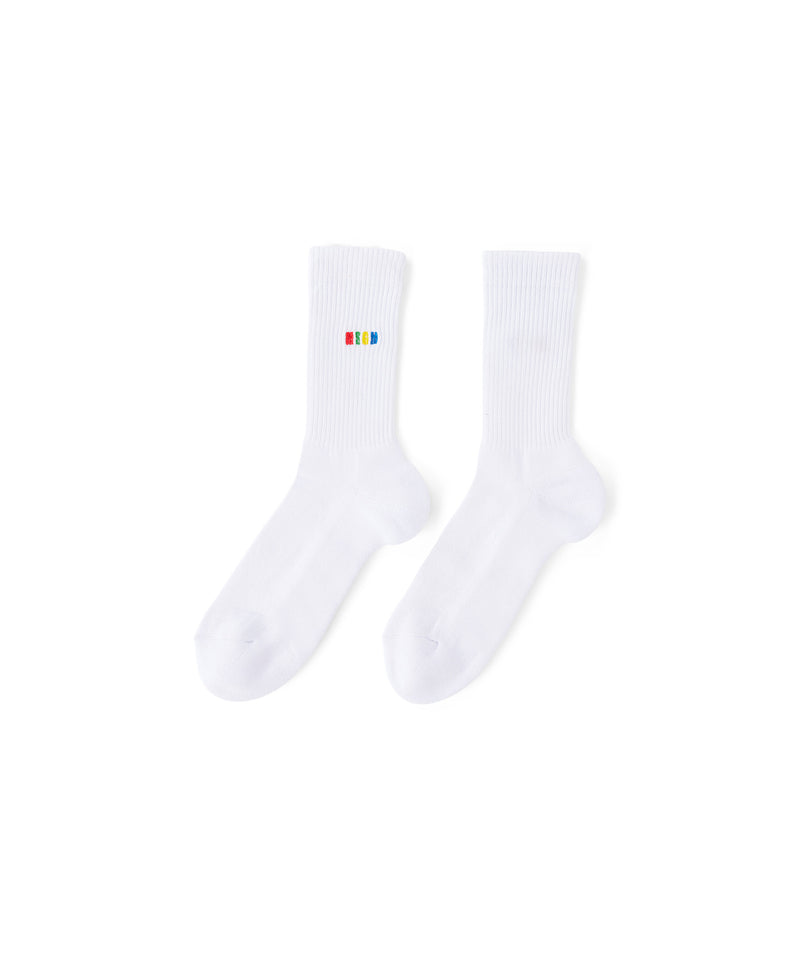 Socks with small MSGN "Rainbow" logo WHITE Women 