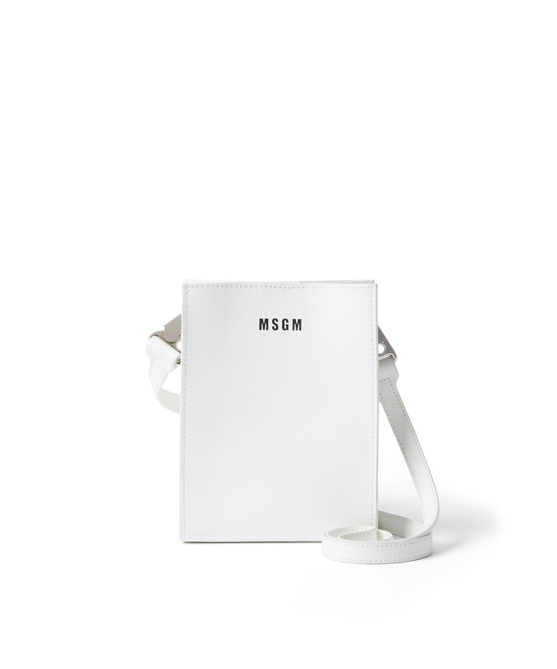 Mini tote bag with micro-logo WHITE Unisex 