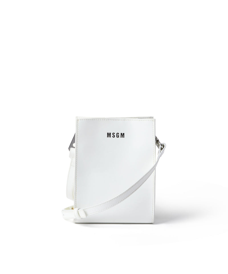 Mini tote bag with micro-logo WHITE Unisex 