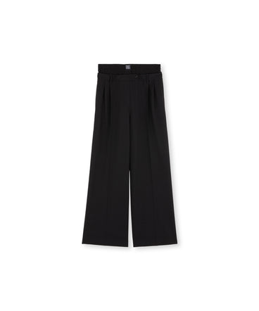 Virgin wool tailored pants with built-in boxers