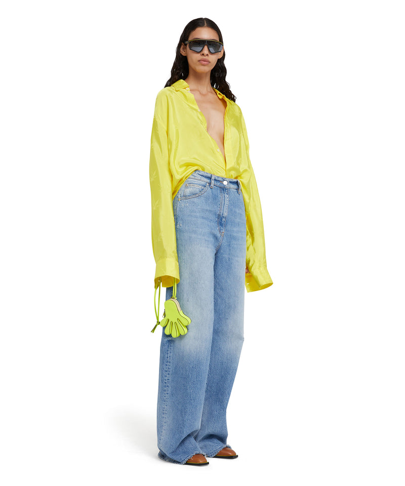 Porta monete "hand" MSGM GIALLO FLUO Unisex 