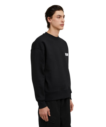 Felpa girocollo in cotone tinta unita con logo MSGM e quote