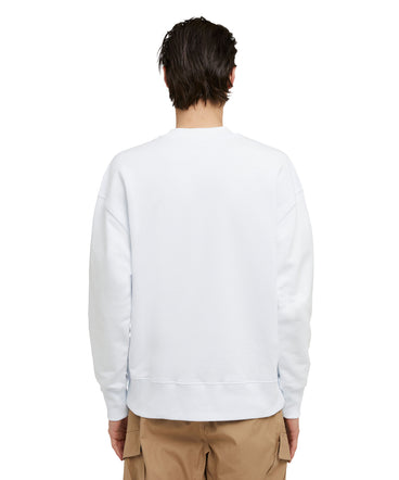 Solid color cotton crewneck sweatshirt with MSGM logo