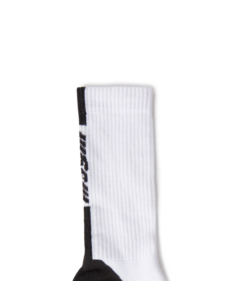 Solid color cotton socks with large MSGM logo WHITE Unisex 