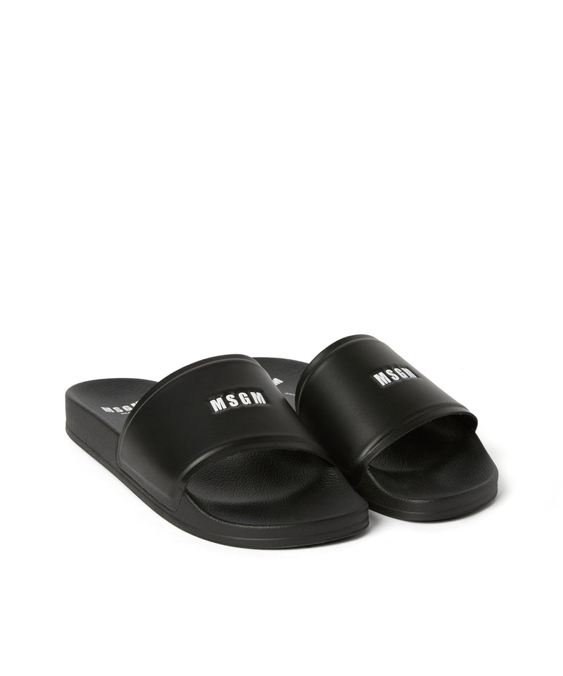 Pool slippers with MSGM micro logo BLACK Women 