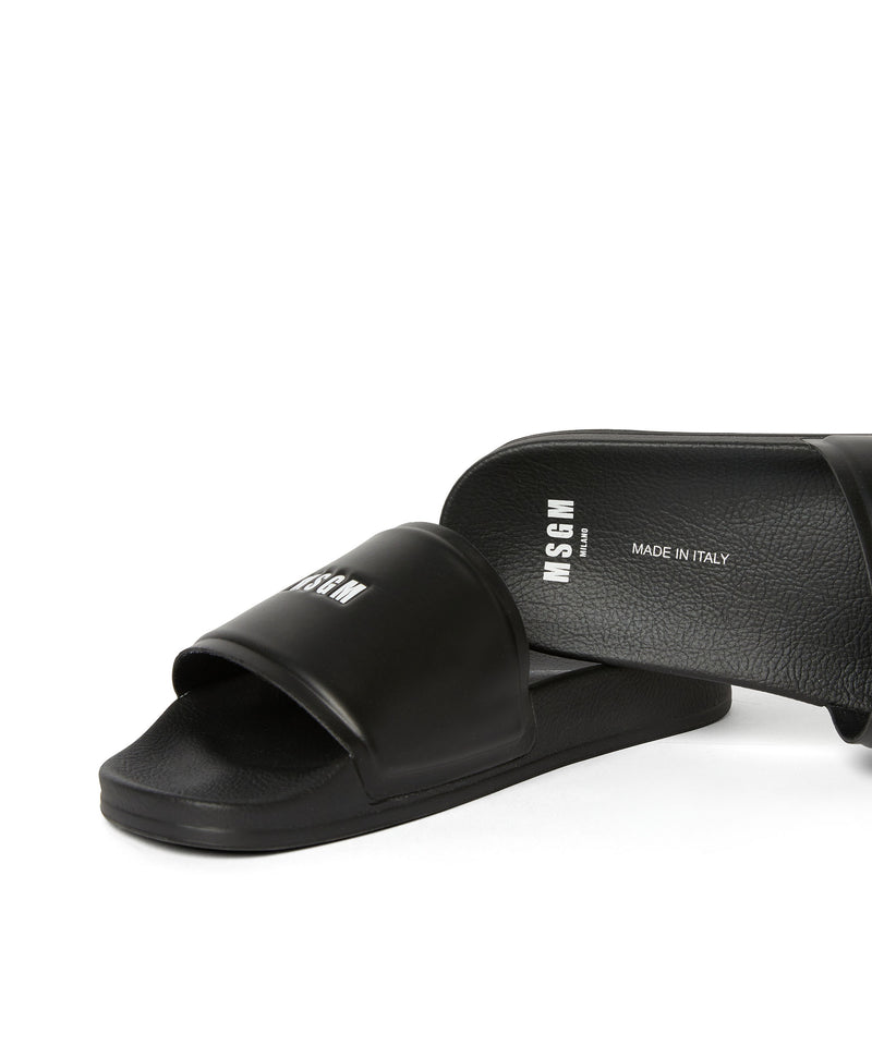 Pool slippers with MSGM micro logo BLACK Men 