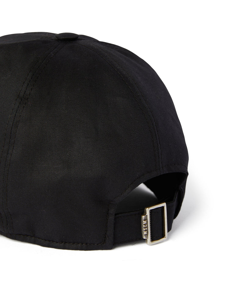 Cotton baseball cap with embroidered micro logo BLACK Unisex 