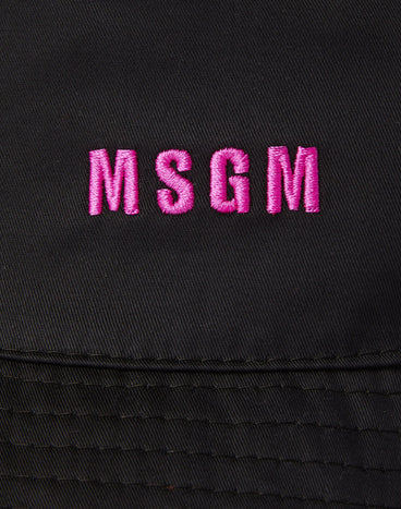 Cotton bucket hat with embroidered micro logo