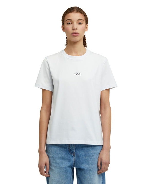 Cotton crewneck t-shirt with MSGM micro logo