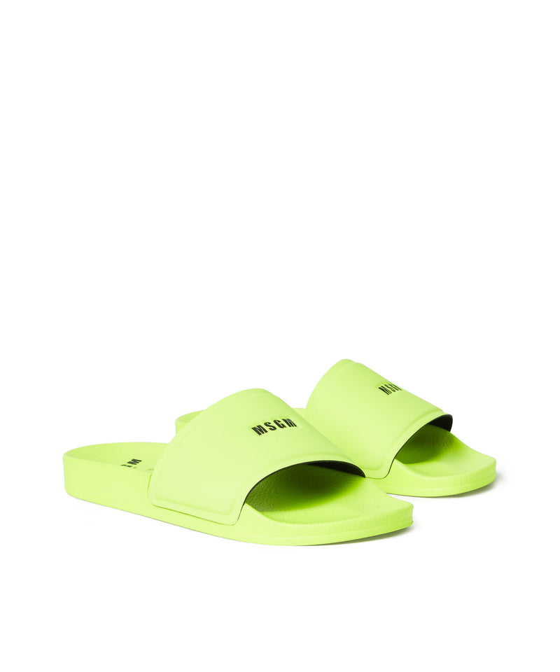 Pool slippers with MSGM micro logo YELLOW FLUO Women 