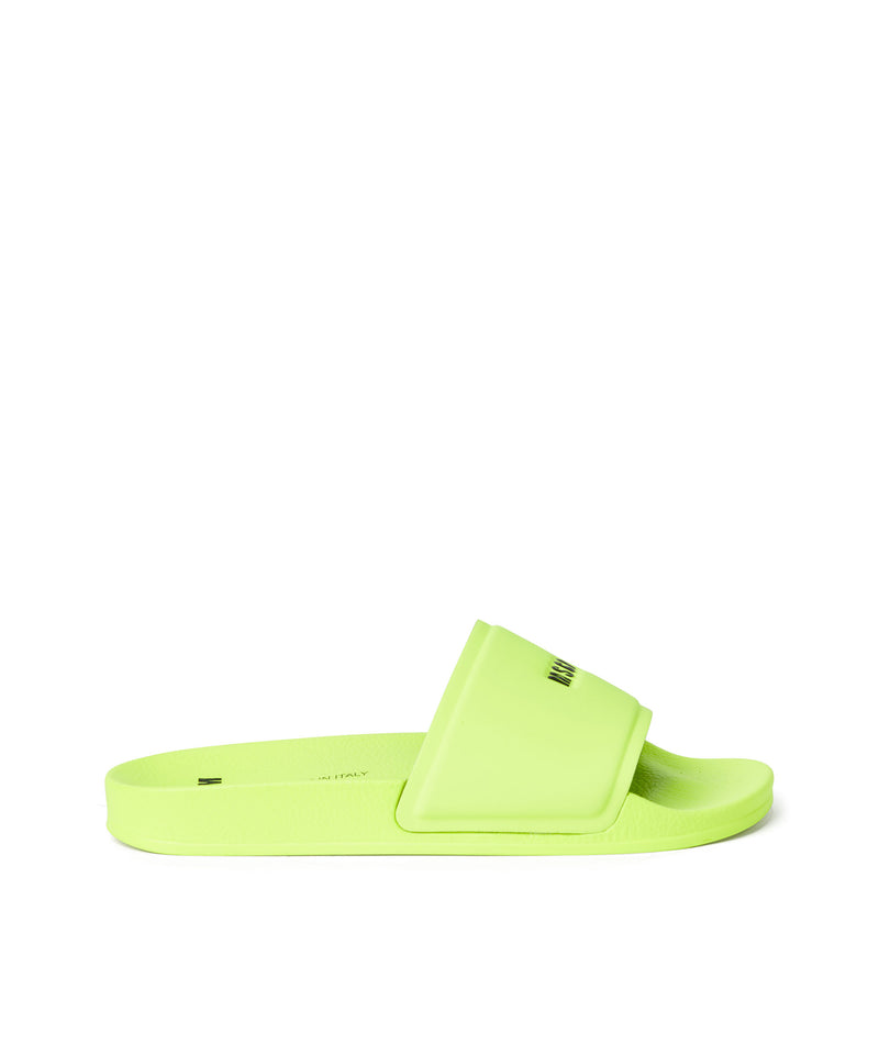 Pool slippers with MSGM micro logo FLUO YELLOW Uomo 