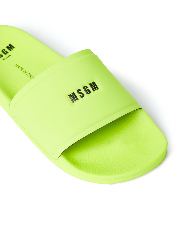 Pool slippers with MSGM micro logo YELLOW FLUO Men 